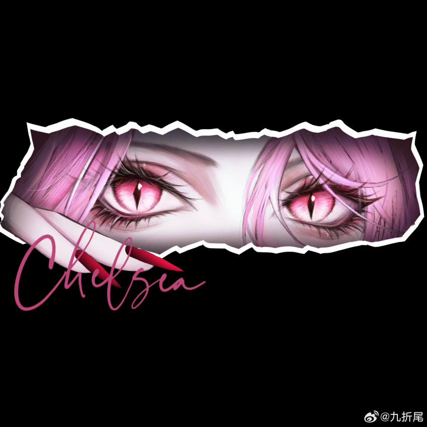 1girl, character_name, chinese_commentary, commentary, countess_chelsea_(path_to_nowhere), eye_focus, eyeliner, fingernails