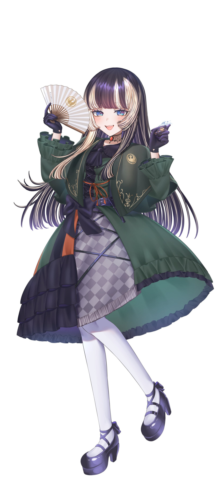 1girl, absurdres, black_gloves, black_hair, blue_eyes, choker, choko_(cup), cup