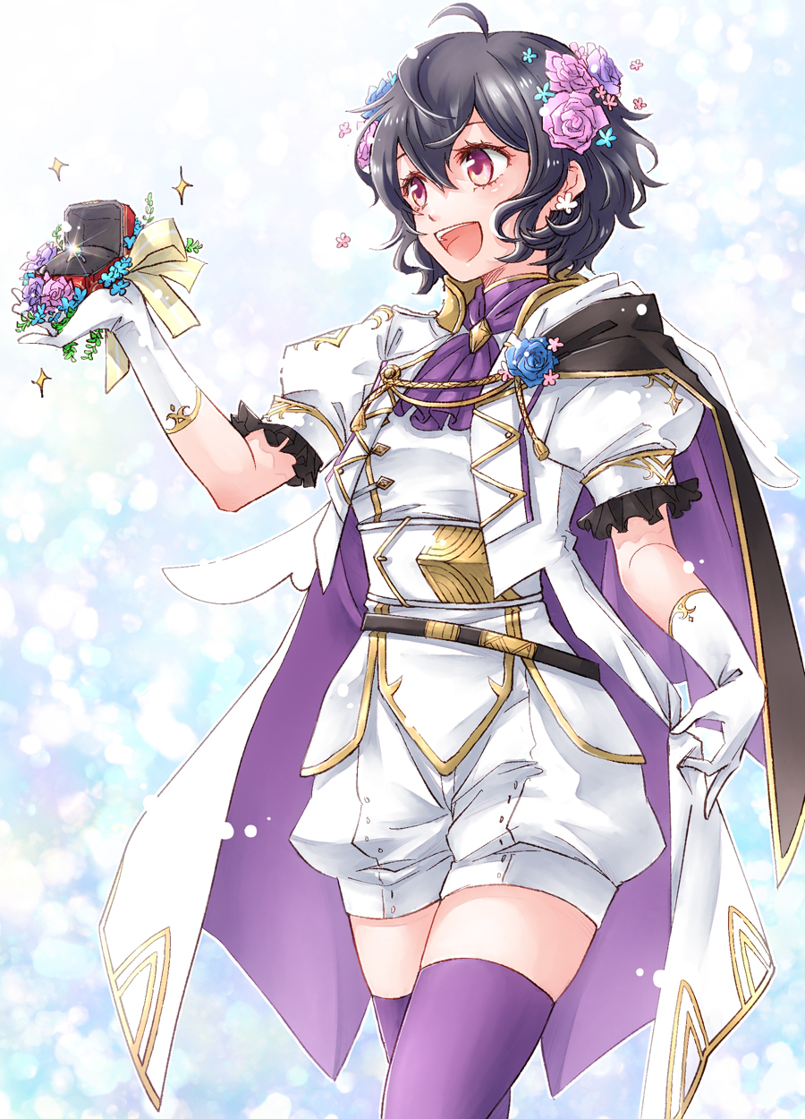 1girl, ahoge, alternate_costume, black_hair, cape, coat, cosplay, ebi_puri_(ebi-ebi)