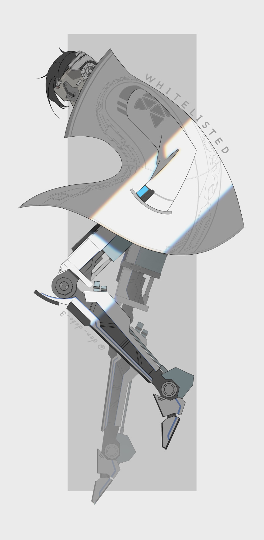 1boy, absurdres, animification, apex_legends, closed_eyes, crypto_(apex_legends), cyborg, from_side