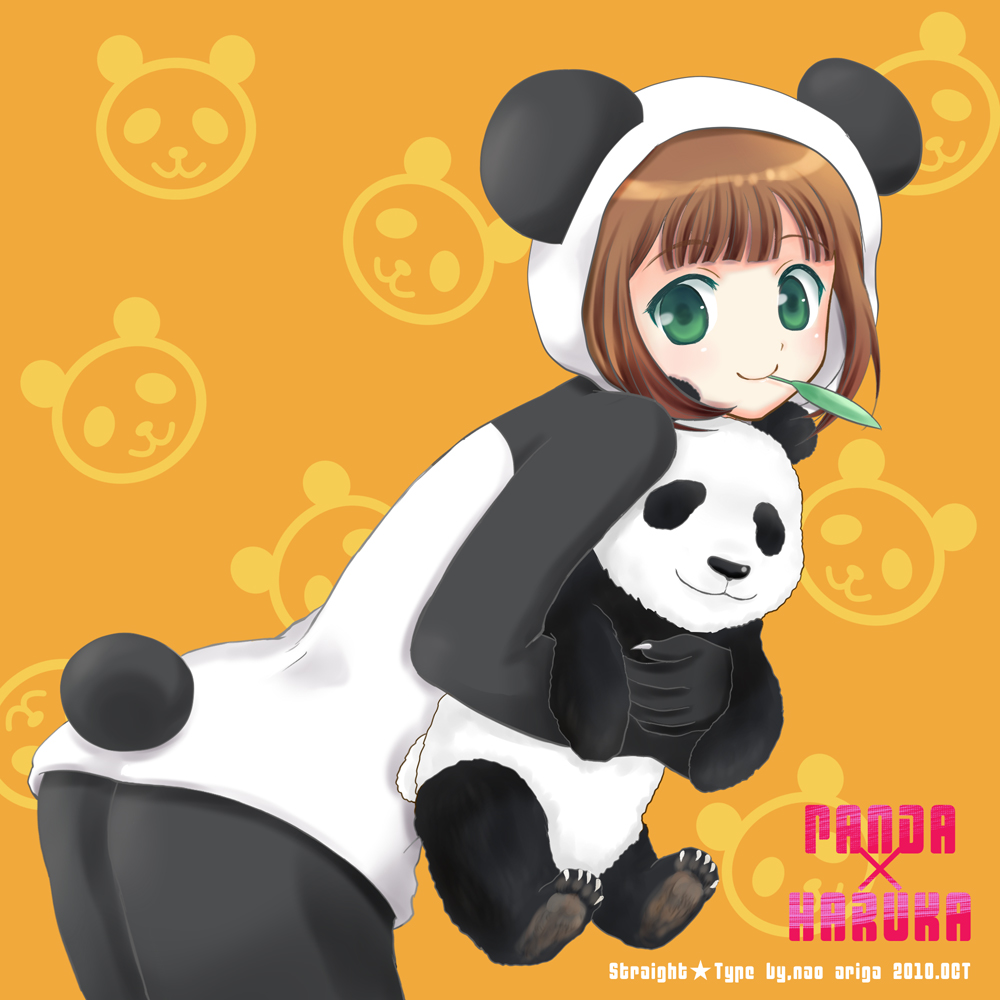 animal_costume, animal_ears, ariga_ao, ariga_nao, idolmaster, mouth_hold, panda, panda_costume