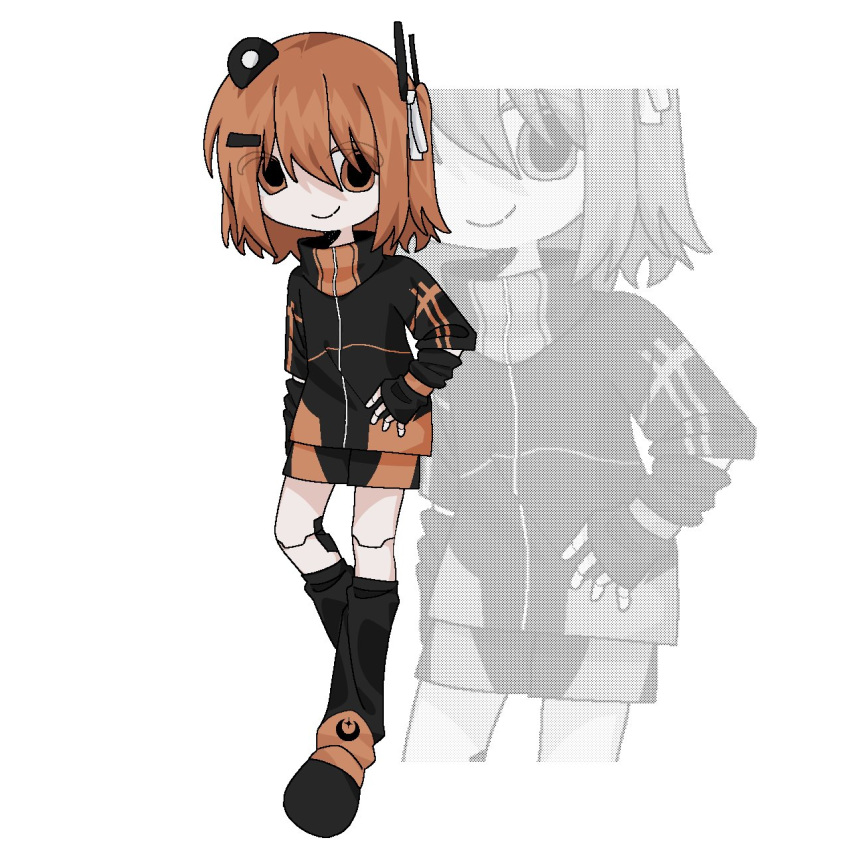 1girl, a.i._voice, adachi_rei, alternate_costume, android, black_footwear, black_gloves, black_jacket