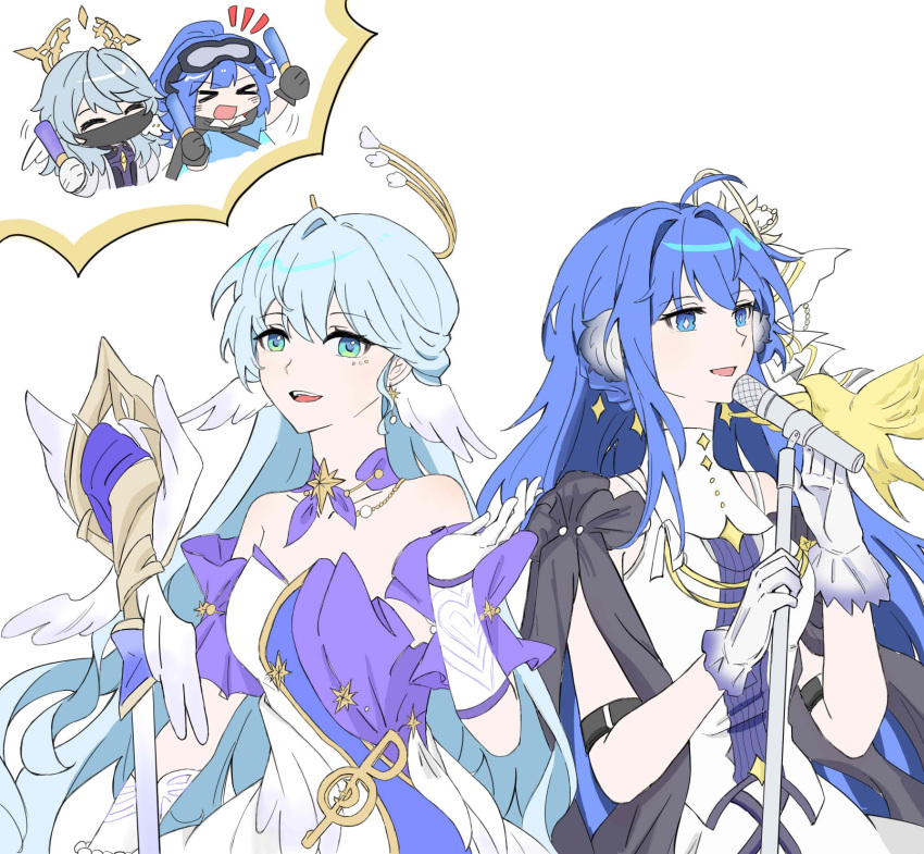 >_<, 1boy, 3girls, animal_ears, arknights, astesia_(arknights), astesia_(frlibe_on_the_palace)_(arknights), astgenne_(arknights)