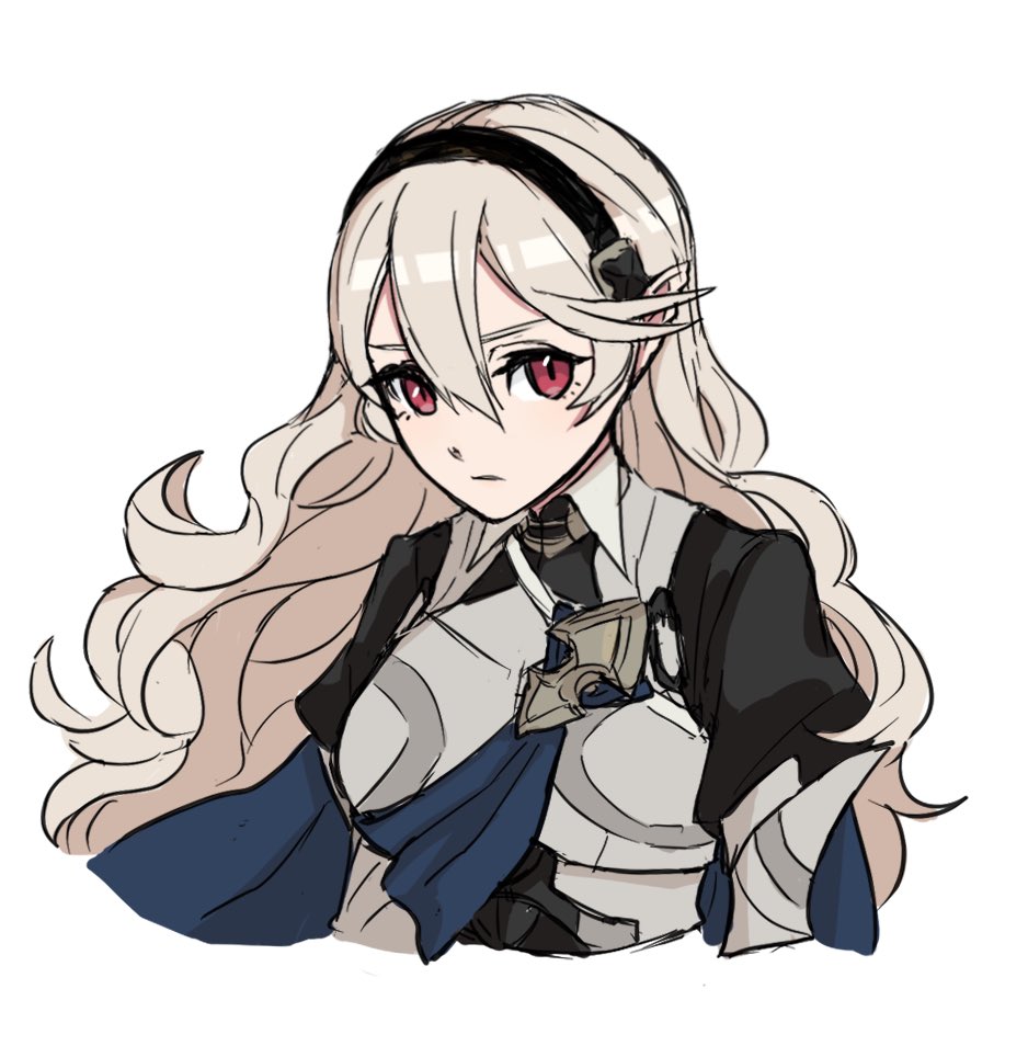 1girl, black_hairband, blue_cape, cape, corrin_(female)_(fire_emblem), corrin_(fire_emblem), cropped_torso, fire_emblem