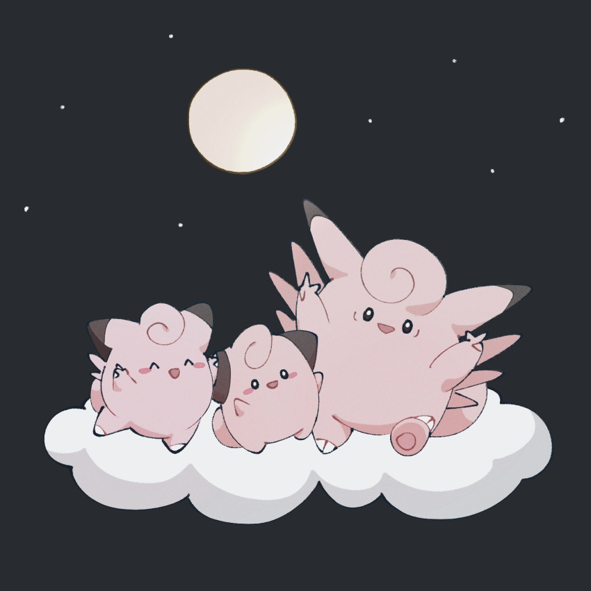 :d, ^_^, arms_up, blush, blush_stickers, clefable, clefairy, cleffa