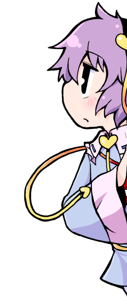 blush, hairband, heart, kari_(karinimooreha), komeiji_satori, peeking_out, profile, purple_hair