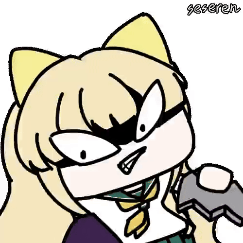 1girl, animated_gif, blonde_hair, gritted_teeth, long_hair, seseren