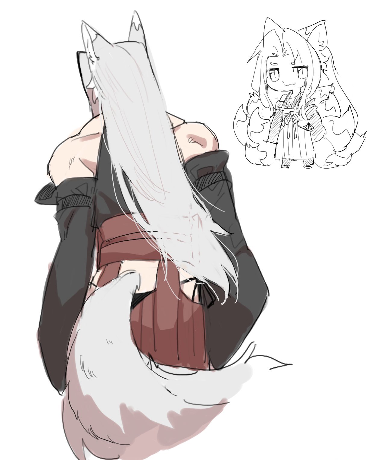 1boy, :3, alternate_costume, alternate_universe, animal_ears, chibi, chibi_inset, commentary_request