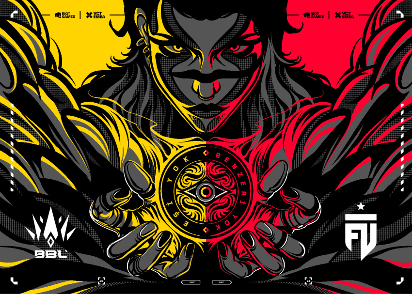 1girl, bbl_esports, copyright_name, country_connection, fade_(valorant), fut_esport, highres, huseyin_sandik, logo, making-of_available, official_art, promotional_art, riot_games, translation_request, turkish_text, valorant, valorant_champions_tour