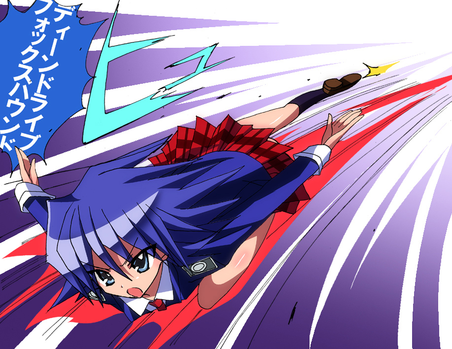 blue_eyes, blue_hair, needless, setsuna_(needless), tanaka_hitoriaruki, translated
