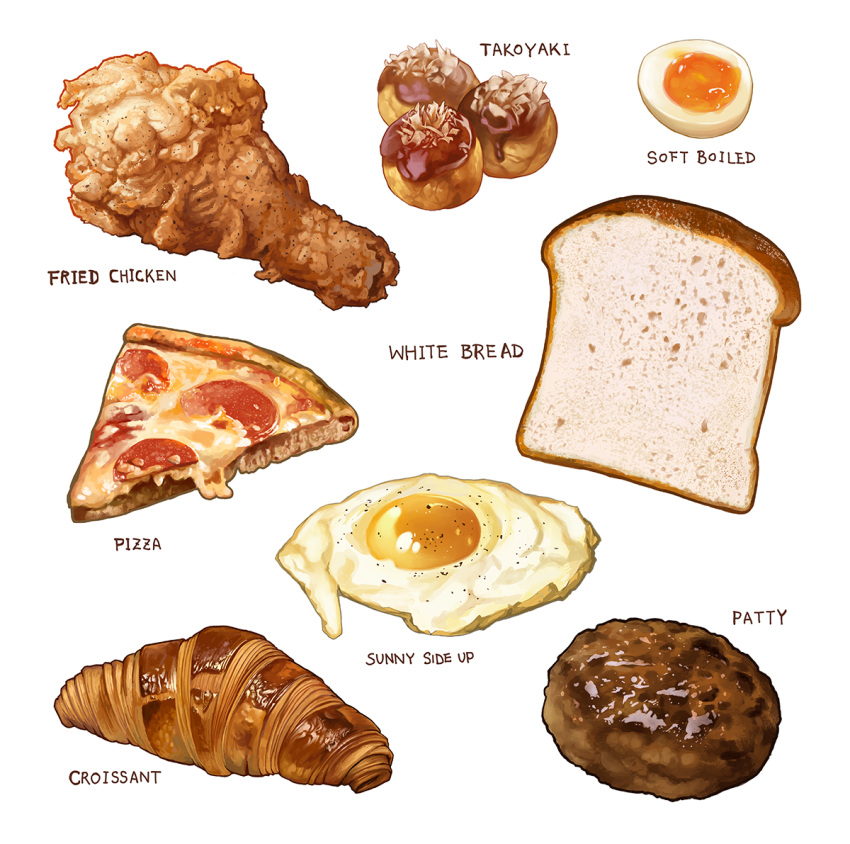 bread, bread_slice, cheese, chicken_(food), croissant, egg_(food), food, food_focus