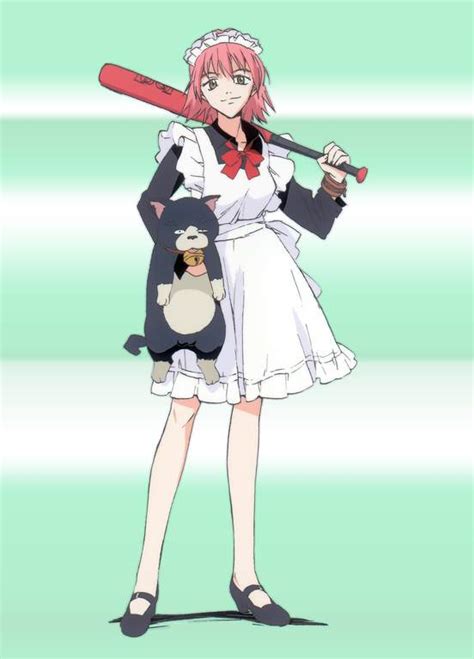 1girl, animal, animal_collar, animal_ears, apron, baseball_bat, bell, black_collar