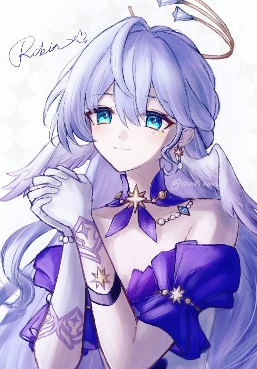 1girl, aqua_eyes, asymmetrical_gloves, bare_shoulders, bead_bracelet, beads, bracelet, character_name