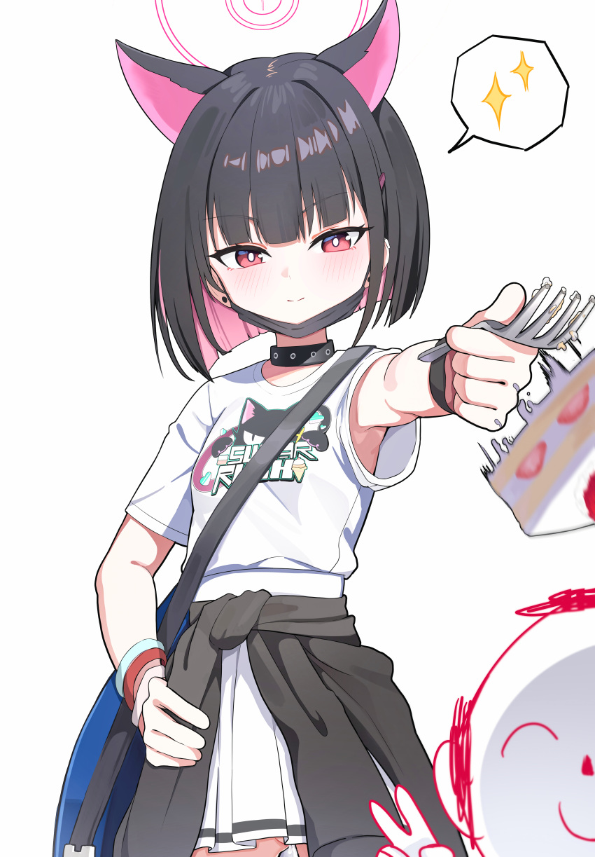 1girl, 1other, absurdres, animal_ears, armpits, black_cardigan, black_choker, black_hair