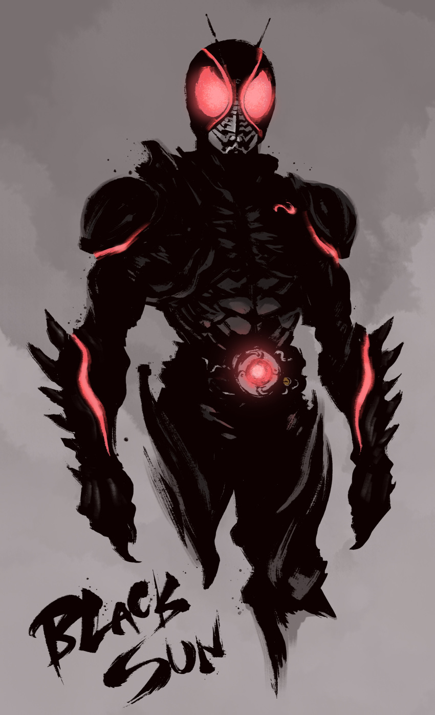 1boy, absurdres, antennae, armor, belt, black_armor, bug, century_king_sun_driver
