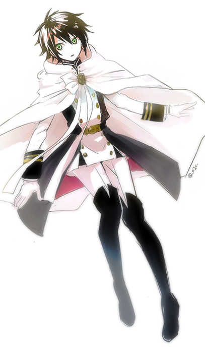 1boy, belt_buckle, black_coat, black_collar, black_footwear, black_hair, boots, bow