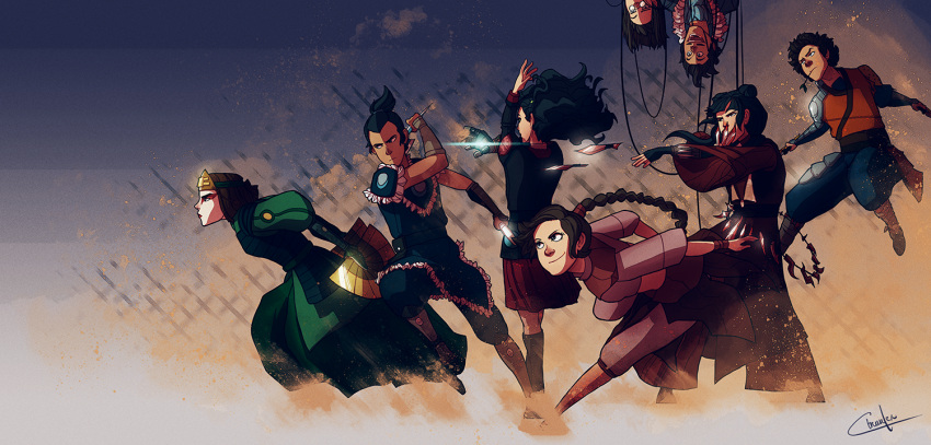 3boys, 5girls, asami_sato, avatar:_the_last_airbender, avatar_legends, ctreuse109, jet_(avatar), mai_(avatar)