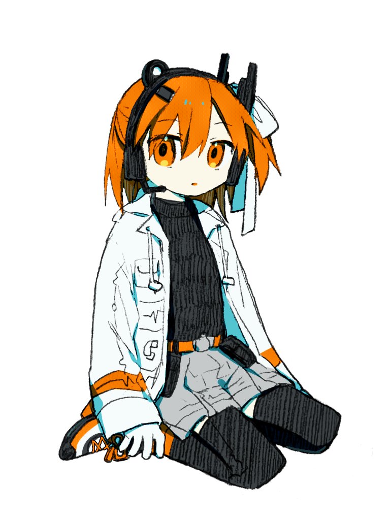 1girl, a.i._voice, adachi_rei, belt, belt_pouch, black_shirt, black_thighhighs, drawstring