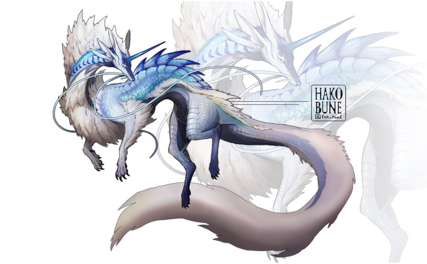 animal_focus, artist_name, blue_eyes, claws, dragon, floating, from_side, full_body