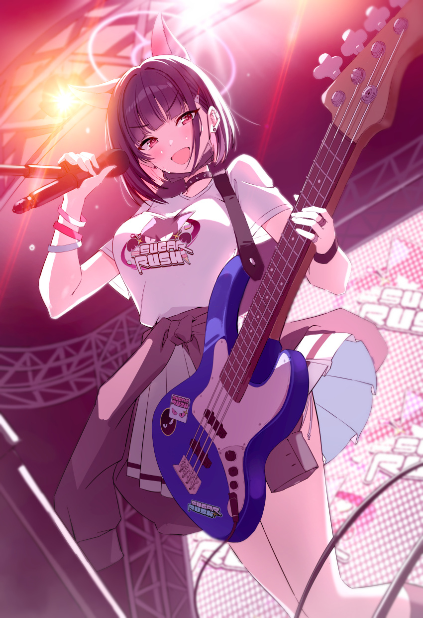 absurdres, animal_ears, black_hair, blue_archive, cat_ears, cat_girl, highres, kazusa_(band)_(blue_archive)