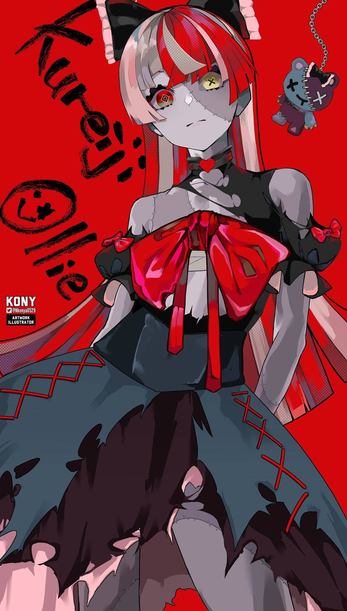 1girl, artist_name, black_bow, blunt_bangs, blunt_ends, bow, character_name, closed_mouth