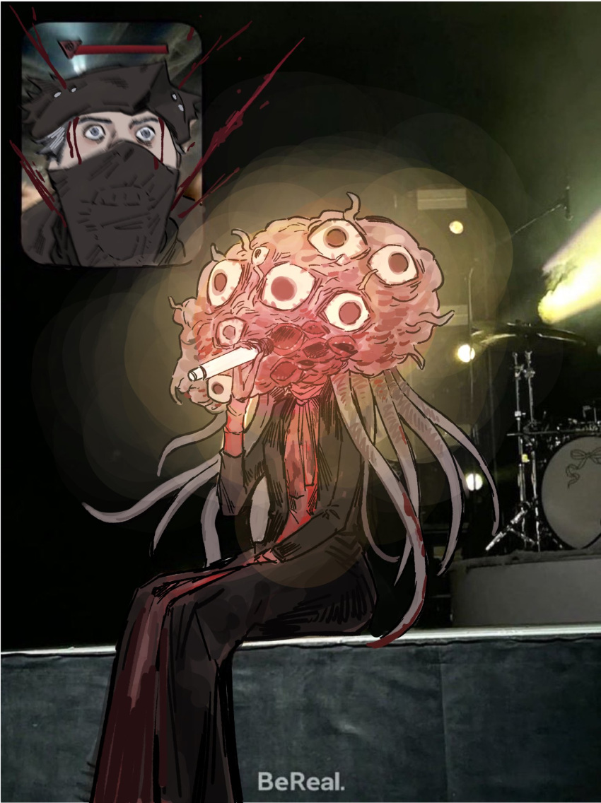 1boy, 1other, bereal, blood, bloodborne, chocytd, commentary, concert