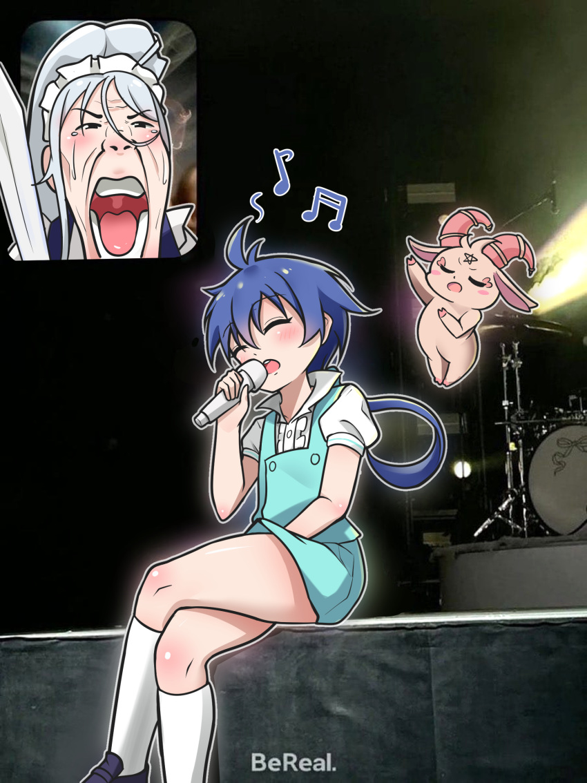 1boy, absurdres, battery, blue_hair, child, highres, lloyd_de_saloum, male_focus