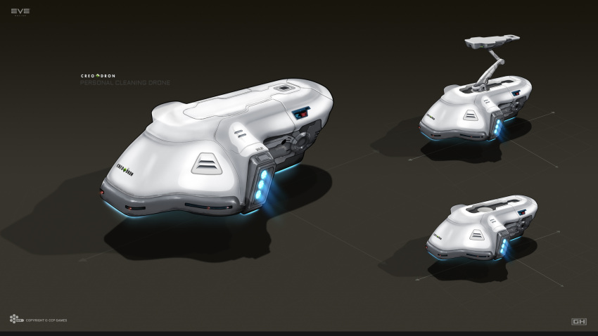 absurdres, commentary, company_name, concept_art, copyright_name, creodron_(eve_online), drone, eve_online