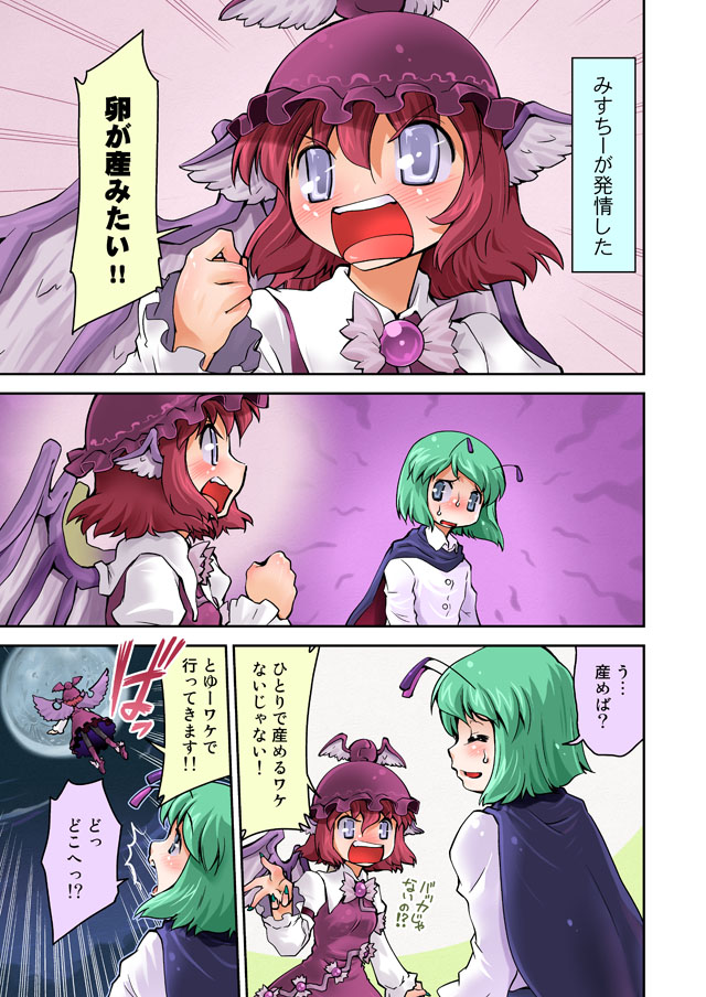 animal_ears, blue_eyes, cape, comic, hat, mizuki_hitoshi, mizukihitoshi, multiple_girls