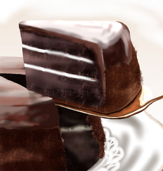 cake, chocolate_cake, chocolate_icing, food, food_focus, no_humans, original, pastry