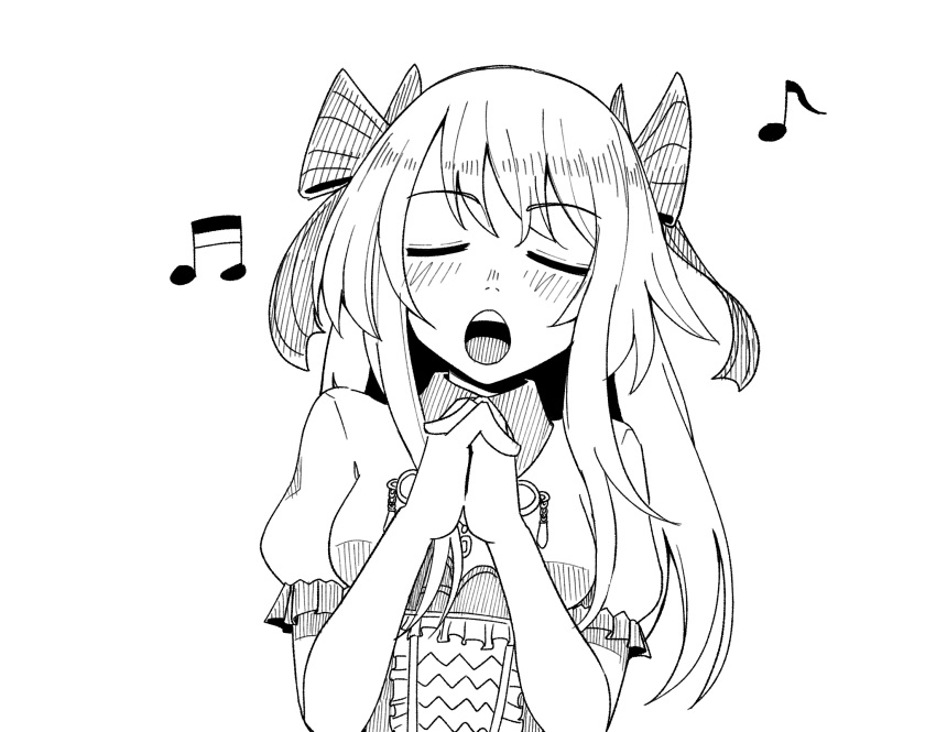 1girl, blush, breasts, chaos_marie_(grimms_notes), cleavage_cutout, closed_eyes, clothing_cutout, grimms_notes