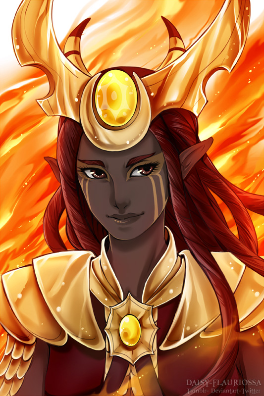 1girl, armor, artist_name, brown_eyes, brown_hair, daisy-flauriossa, dark-skinned_female, dark_skin