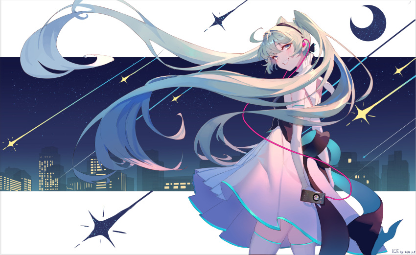 1girl, 2021, :d, absurdres, artist_name, back_bow, bare_shoulders, black_bow