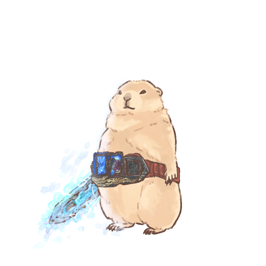 animal_focus, body_fur, brown_fur, full_body, holding, holding_sword, holding_weapon, kamen_rider, kamen_rider_blades, kamen_rider_saber_(series), prairie_dog, py0wwk, rider_belt, seiken_swordriver, solo, standing, sword, weapon, wonder_ride_book