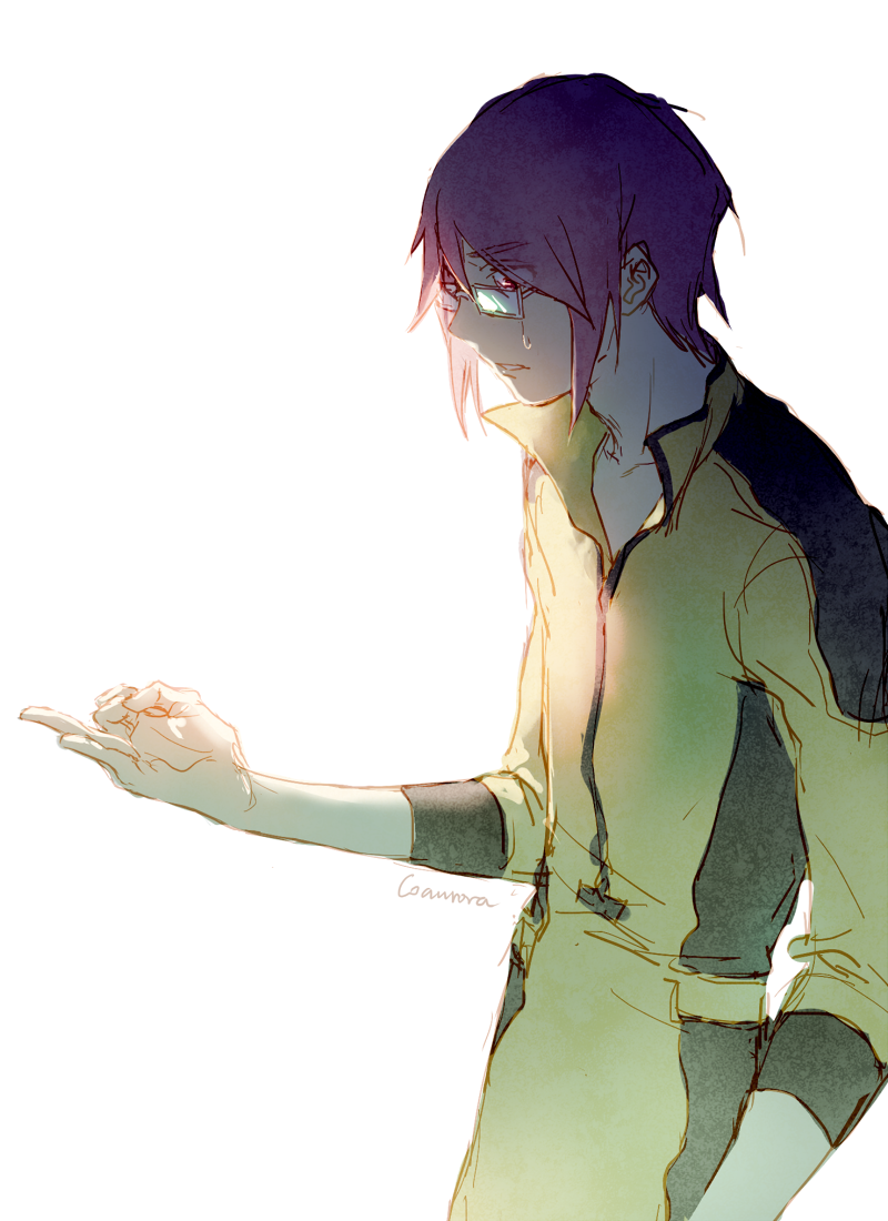 1boy, belt, character_request, chinese_commentary, clenched_teeth, colaji, collarbone, collared_jacket
