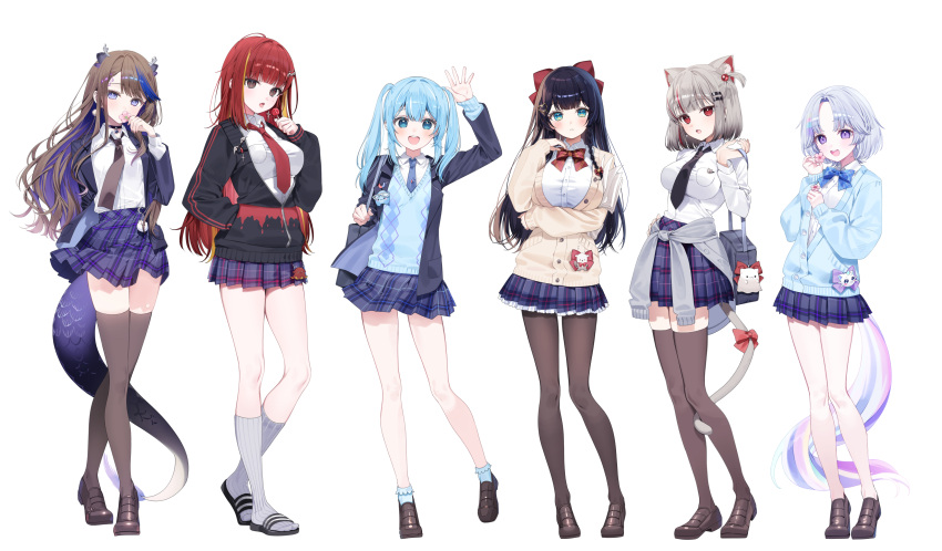 6+girls, :d, a20_(atsumaru), absurdres, airi_kanna, akane_lize, animal_ears, arahashi_tabi
