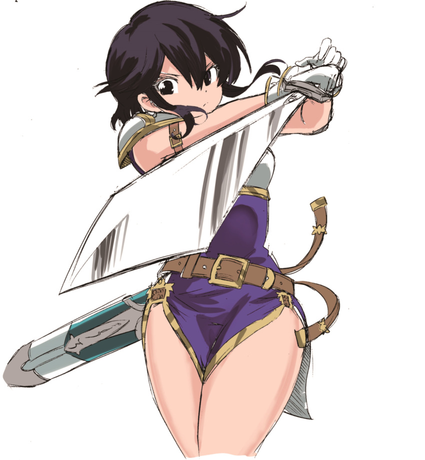 1girl, absurdres, armor, belt, black_hair, fire_emblem, fire_emblem:_genealogy_of_the_holy_war, foreshortening