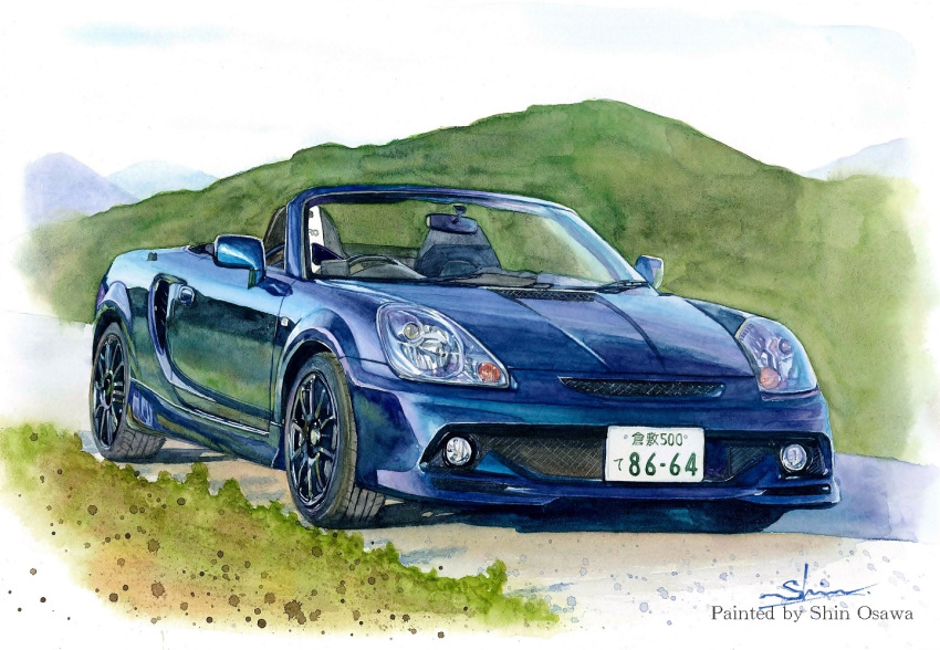 artist_name, black_car, car, convertible, hill, license_plate, motor_vehicle, no_humans