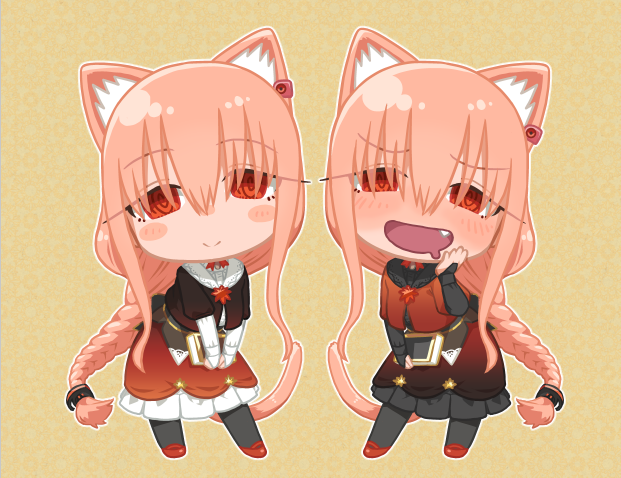 2girls, @_@, animal_ear_piercing, animal_ears, black_gloves, black_jacket, black_pantyhose, black_shirt