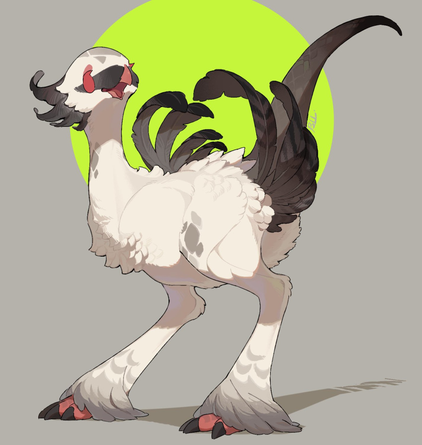 animal_focus, beak, bird, bul_(moiko), claws, feathers, from_side, full_body