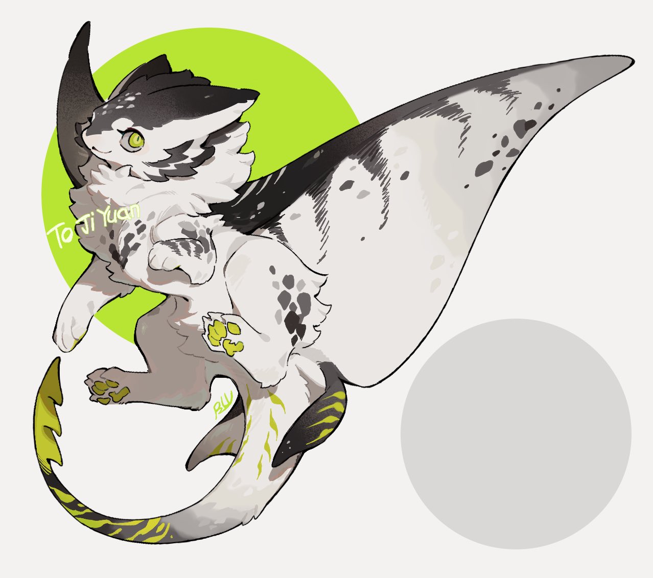 animal_focus, bul_(moiko), commentary, commission, commissioner_name, creature, fins, from_side