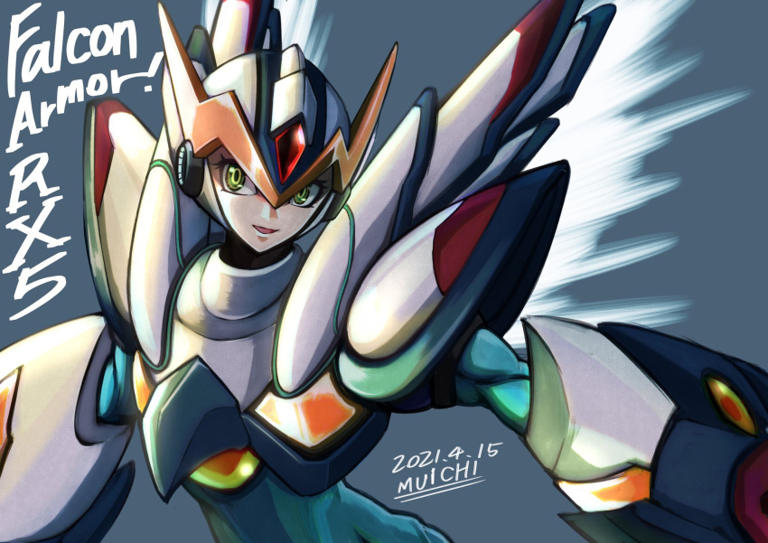 1boy, agetatekoron2, android, armor, character_name, copyright_name, dated, eyelashes