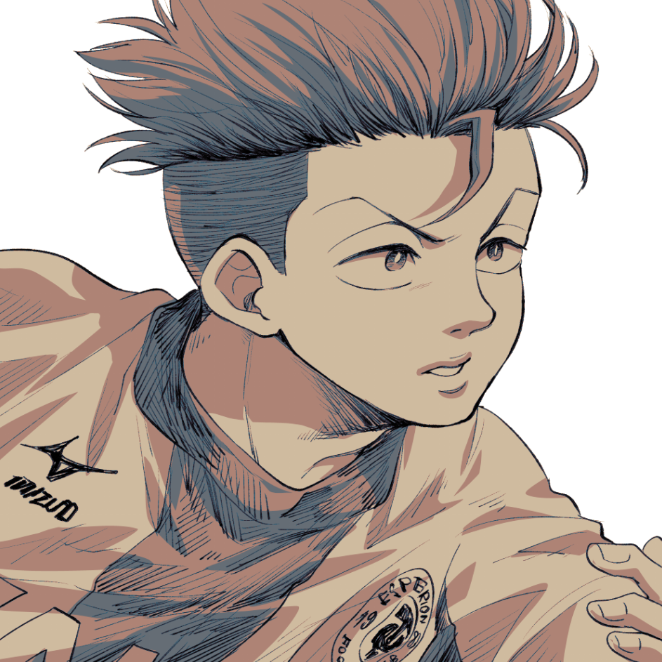 1boy, ao_ashi, hairstyle_request, ika_choco, male_focus, medium_hair, monochrome, ootomo_eisaku