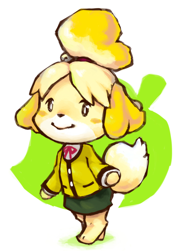 1girl, animal_crossing, black_eyes, blush_stickers, chibi, closed_mouth, full_body, furamii