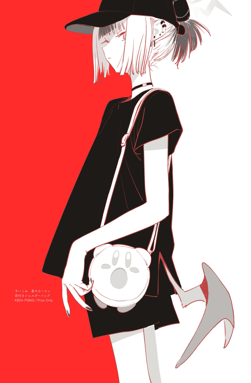 1girl, absurdres, alternate_costume, bag, blue_archive, blunt_bangs, character_bag, choker