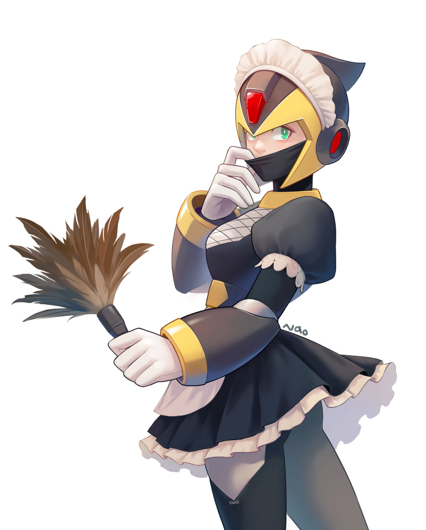1girl, absurdres, apron, ass, black_dress, black_helmet, breasts, cowboy_shot