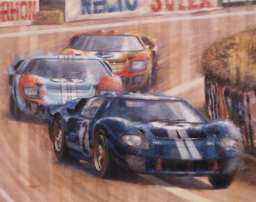 absurdres, car, circuit_de_la_sarthe, english_commentary, ford, ford_gt40, highres, juan_carlos_ferrigno