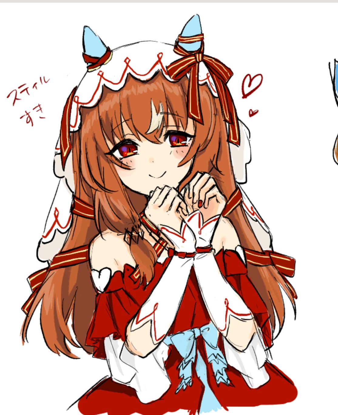 1girl, animal_ears, blush, breasts, brown_hair, closed_mouth, commentary_request, detached_sleeves