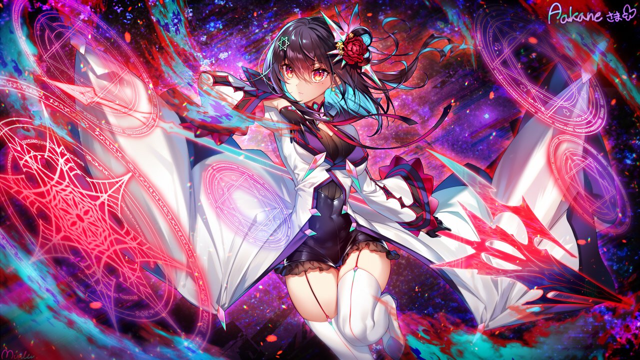 1girl, black_dress, black_gloves, black_hair, blue_hair, closed_mouth, coat, colored_inner_hair