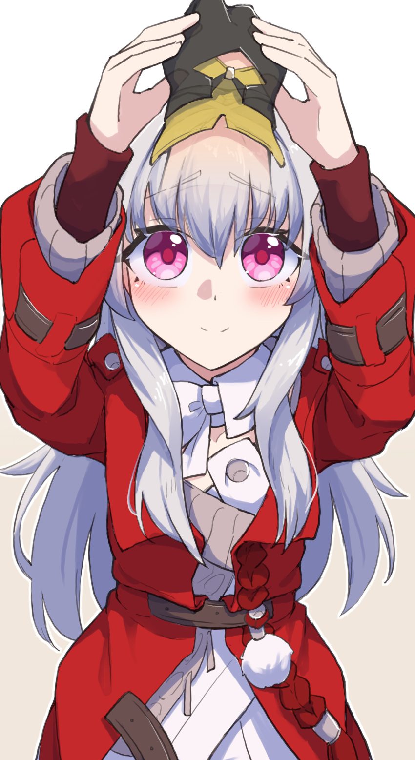 1girl, absurdres, blush, clara_(honkai:_star_rail), gloves, highres, holding_hands, honkai:_star_rail